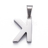 Non-Tarnish 304 Stainless Steel Letter Pendants STAS-H127-K-P-2