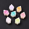 UV Plating Rainbow Iridescent Acrylic European Beads SACR-E009-43-2