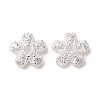 925 Sterling Silver Clear Cubic Zirconia Bead Caps STER-A047-07C-S-1
