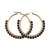 Beaded Hoop Earrings EJEW-JE03830-04-2