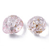 Transparent Spray Painted Glass Beads GLAA-R215-01-B04-3