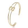 Brass Wire Wrap Knot Cuff Bangles BJEW-D039-38G-1