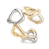 Brass Triangle Open Cuff Ring for Women RJEW-C102-14GP-1