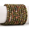 Natural Unakite Beads Strands G-B171-C03-4mm-2