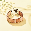 Natural Carnelian Rectangle Beaded Bracelet BJEW-JB08198-05-2