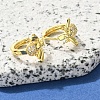 Brass Clear Cubic Zirconia Hoop Earrings EJEW-M047-05G-2