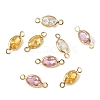 SHEGRACE Brass Pave Cubic Zirconia Oval Connector Charms XGRQ2O712-439G-2