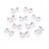 Electroplated Bowknot Resin Cabochons MRMJ-R128-16F-1