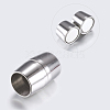 304 Stainless Steel Magnetic Clasps with Glue-in Ends STAS-F132-03P-2