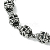 Halloween 304 Stainless Steel Skull Link Chain Bracelets for Women Men BJEW-C063-03AS-2