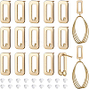 BENECREAT 16Pcs Brass Rectangle Stud Earring Findings KK-BC0008-51-1