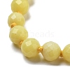 Faceted Round Natural Butter Jade Beaded Necklaces NJEW-F327-01A-03-2