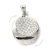 Brass Micro Pave Clear Cubic Zirconia Pendants ZIRC-I055-06P-2