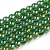 Electroplate Transparent Glass Beads Strands GLAA-T032-T4mm-AB07-1