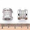 Rhodium Plated 925 Sterling Silver Micro Pave Cubic Zirconia Beads STER-T004-92P-3