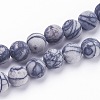 Natural Black Silk Stone/Netstone Beads Strands X-G-F520-57-6mm-1