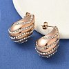 304 Stainless Steel Teardrop Stud Earrings EJEW-B108-07RG-2