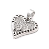 Rack Plating Brass Micro Pave Cubic Zirconia Pendants KK-M082-03P-2