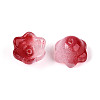 Transparent Two Tone Spray Painted Glass Bead Caps A-GLAA-Q089-002B-005-2