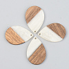 Opaque Resin & Walnut Wood Pendants X-RESI-S389-037A-C04-1