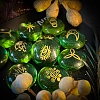 Handmade Lampwork Flat Round Witch Runes PW-WG045D2-01-5