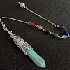 Synthetic Turquoise & Mixed Gemstone Bullet Pointed Dowsing Pendulums CHAK-PW0001-051I-1