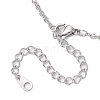 Electroplated Clear AB Glass Pendant Necklaces NJEW-JN05146-01-4