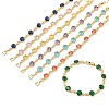 Brass Micro Pave Cubic Zirconia Link Cahin Bracelets for Women BJEW-A172-01G-4