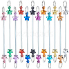 24Pcs 12 Colors Stainless Steel Beadable Keychain Bar for Jewelry Making DIY Crafts KEYC-SC0002-10-7