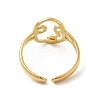 Ion Plating(IP) 304 Stainless Steel Abstract Face Open Cuff Ring for Women RJEW-E066-06G-3