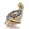 Eco-Friendly Brass Micro Pave Royal Blue Cubic Zirconia Pendants ZIRC-H106-01G-3