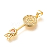 Brass Micro Pave Cubic Zirconia Pendants KK-G519-03G-2