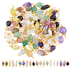 80Pcs 20 Style Natural Mixed Gemstone Connector Charms PALLOY-AB00247-1