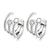 Rack Plating Brass Micro Pave Cubic Zirconia Cuff Earring EJEW-C086-07P-1