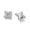Brass Micro Pave Clear Cubic Zirconia Beads CU-CBA91C0-02P-2