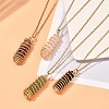 Double Pointed Mixed Stone Pendant Necklace for Girl Women NJEW-JN03684-2