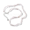 Natural Rose Quartz Chip Beaded Necklaces for Men Women NJEW-G159-01T-4