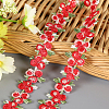Flower Polyester Jacquard Ribbon FABR-PW0001-248B-3