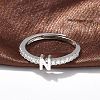 S925 Sterling Silver Adjustable Letter Rings for Women RJEW-M068-01P-N-4