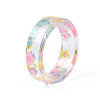 Transparent Resin Star Finger Ring for Women RJEW-T022-028-5