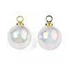 ABS Plastic Imitation Pearl Charms PACR-T015-01A-4