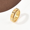 304 Stainless Steel Rhinestone Rotating Finger Rings RJEW-A074-01A-G-2