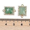 Natural Green Strawberry Quartz Faceted Rectangle Links G-I375-07G-06-3