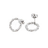 Non-Tarnish 304 Stainless Steel Hollow Ring Stud Earrings for Woman EJEW-N097-003P-2