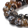 Faceted Natural Fire Crackle Agate Beads Strands G-F447-12mm-N08-4