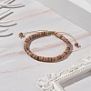 Coconut Adjustable Braided Bead Bracelet for Men Women BJEW-JB09290-2