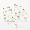 Brass Stud Earring Findings X-KK-T014-66G-1