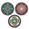 3 Pcs 3 Styles Creative Ethnic Style Silicone Coasters ST-CJ0008-11-1