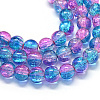 Baking Painted Transparent Crackle Glass Round Bead Strands DGLA-Q018-8mm-64-1