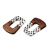Printed Opaque Resin & Walnut Wood Pendants RESI-TAC0017-64-3